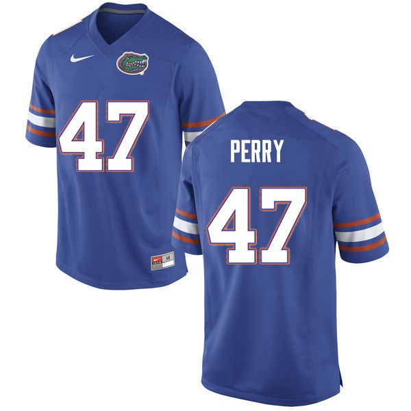 Men #47 Austin Perry Florida Gators College Football Jerseys Blue
